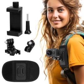 Rucksack Schultergurt Halterung für GoPro Rucksack Halterung, Action Kamera Halterung für GoPro Brusthalterung für GoPro Hero 12/11/10/9/8/7/6, DJI OSMO Action, Insta360, Smartphone Handyhalter