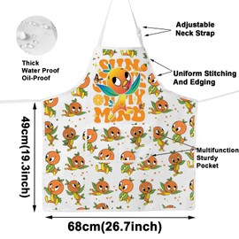 WZMPA Orange Bird Kitchen Apron Orange Bird Fans Gifts Sunshine On My Mind Orange Bird Adjustable Apron Orange Bird Merch, Sunshine Mind Ap