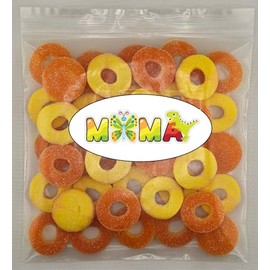MiMa MiMa Assorted Gummy Candy Rings - Fruity, Chewy Candy in Fun Ring Shapes - Bulk Bag for Parties, Snacks & Gifts - Peach 1lb