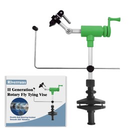 Riverruns N6201 II Generation Rotary Fly Tying Vise 360 Degree Rotation Ultra Light Rotary Fly Vise (Green Color)
