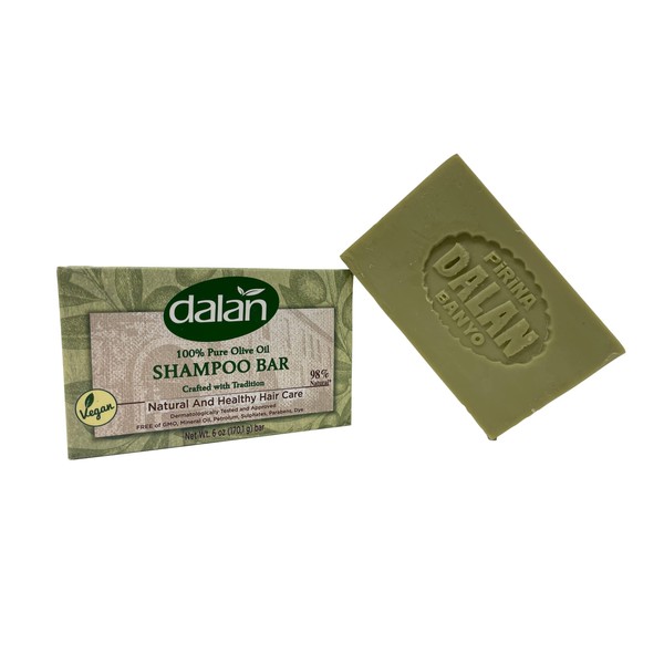 Dalan 100% Pure Olive Oil Shampoo Bar 6oz/170g - Free of GMO, Mineral Oil, Petrolum, Sulphates, Parabens, Dye - Natural And Healthy Hair Care (3 Pack)