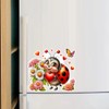 2pcs 5.12''x4.72'' Cute Cartoon Ladybug with Flowers Car Bumper Window