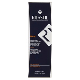 Rilastil Man Gel Crema Dopobarba, Trattamento Idratante e Riequilibrante, Pelli Sensibili, Normali e Miste, Riequilibrante e Lenitivo, con Acido Ialuronico, Confezione da 75ml