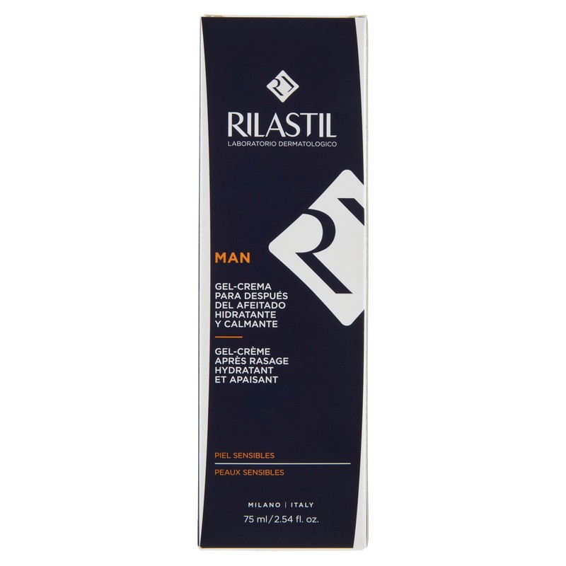 Rilastil Man Gel Crema Dopobarba, Trattamento Idratante e Riequilibrante, Pelli