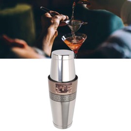 Coctelera a Prueba de óxido Mezclador Seguro Estilo Americano Japonés con Copa de Vino para Acero Inoxidable 304 Boston Shaker Sal para Antioxidante Coctelera Salero Mezcla de