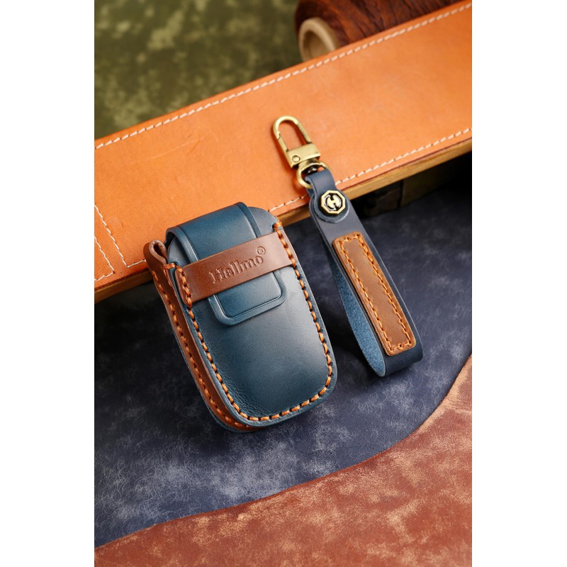 ontto 5-button Car Key Cover Leather Key Case Full Protection