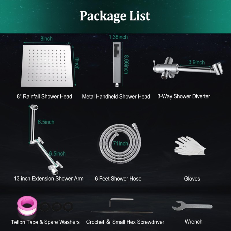 All Metal For California Rain Shower Head with Handheld Spray
