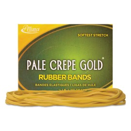 Alliance 21405 Pale Crepe Gold Rubber Bands, Sz. 117B, 7 x 1/8, 1lb Box