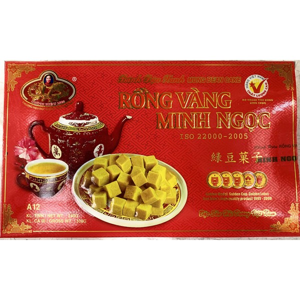MINH NGOC Mung Bean Sweets, 8.5 oz (240 g), 1 Box, BANH DAU XANH MINH NGOC, 8.5 oz (240 g), 1 hop