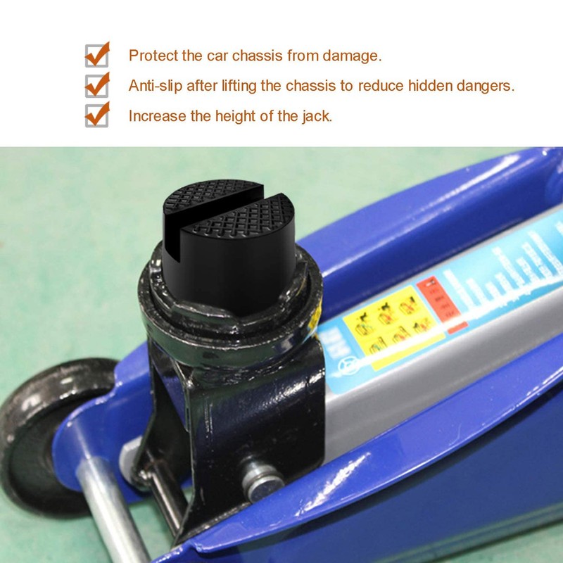 Zodazoqa 2 Pcs Car Trolley Slotted Jack Rubber Potector Pad