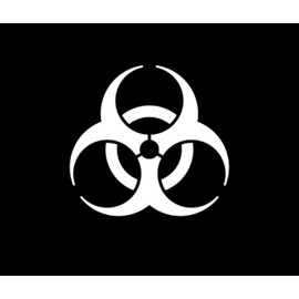 Biohazard Symbol Decal Vinyl Decal Sticker| Cars Trucks Vans Walls Laptop|WHITE|5.5 In|CCI316