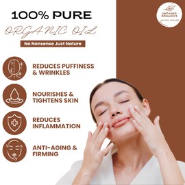 Untamed Organics Time Tamer - Castor Oil & Frankincense Oil Roll On Facial Serum For Under Eyes and Face - Certified Organic, Cold Pressed, Hexane Free - Miracle Anti-Aging Oil - 10mL