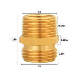 UNWAVER Male to Male Garden Hose Connector,3/4" GHT to 3/4" NPT Brass Double Male Hose Pipe Adapter Fitting,1/2" NPT Female Thread Connect for Faucet,Spigot,Repair-4Pcs