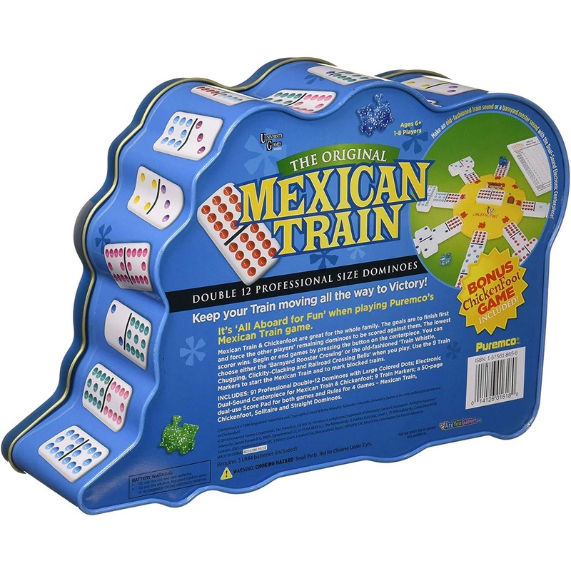 Puremco Mexican Train Double 12 Professional Size Dominoes with Bonus