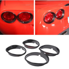 klend-cartrim ABS Carbon Fiber Tail Light Surround Trim Ring Cover For Corvette C6 2005-2013