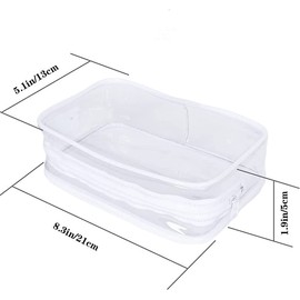 3Pcs Clear PVC Zippered Toiletry Carry Pouch,Clear Toiletry Bags Clear Makeup Bag PVC Plastic Zippered Pouch,Clear Makeup Bag,Travel Cosmetic Bag,Transparent Toiletry Bag,Waterproof PVC Travel Bags