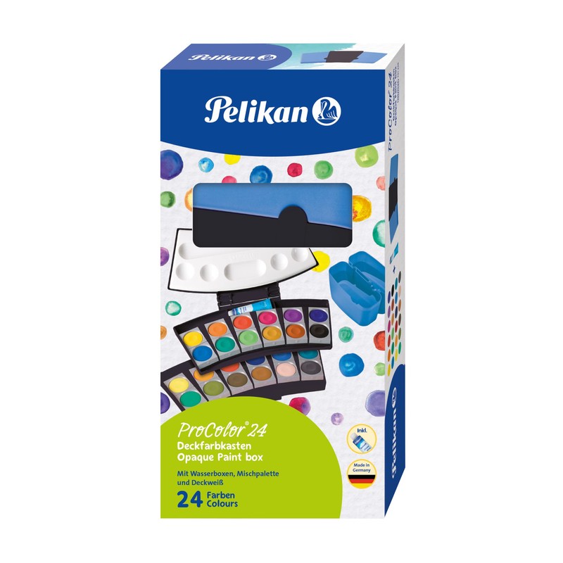 Pelikan 701228 ProColor Paint Box Black / Blue 24 Colours