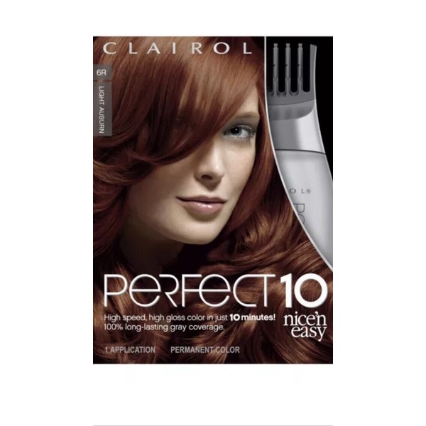 Clairol Perfect 10 By Nice 'n Easy Hair Color 6R Light Auburn Clairol Pack Of 10