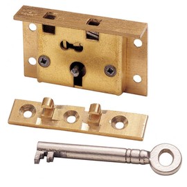 Rockler Half Mortise Heavy Duty Skeleton Key Lock - Solid Brass Mortise Set - Secure Lock for Trunks and Storage Chests - Ideal for Jewelry Boxes, Wooden Chests and Restoration Projects