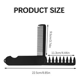 Chtaoxin Two-in-One Folding Hair Brush and Scalp Comb, Plastic Portable Travel Fine Hair Brush Pocket Hair Comb Double Headed Massage Hair Comb for Women Men (Black)