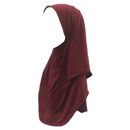 Modest Beauty One Piece Muslim Hijabs for Women Girls Hijab Scarves Soft Solid Color, Red, free size