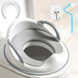 MULEVIP Toilet Seat Children's Toilet Seat Children, Children's Toilet Seat, Toilet Trainer for Boys and Girls, Toilet Seat for Children, Toilet Trainer with Cushion and Splash Guard with Handle, for