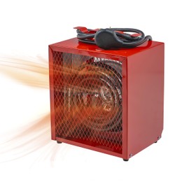 Comfort Zone CZ290 NEMA 6-30P 4,800-Watt Fan-Forced Industrial Heater, Integrated Thermostat Control, Heavy Gauge Steel, Carry Handle with Rubber Feet and Overheat Protection, Red