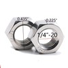 Smartsails 1/4"-20 Stainless Steel Finished Hex Nut, 304 Stainless Steel