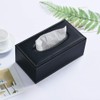 Oymlclivisa Leather Tissue Box Holder Black Tissue Holder for Home