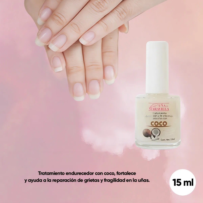 Esmalte Coco Para Uñas Tratamiento De Crecimieto Endurecedor