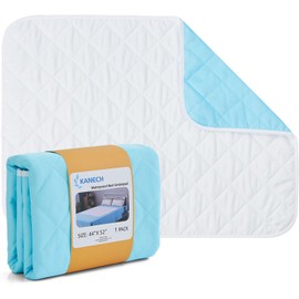 KANECH Washable Waterproof Incontinence Bed Pads - 44"x52" - Heavy Absorbency Reusable Underpads for Adults, Elderly and Kids - Slip Resistant Mattress Protector
