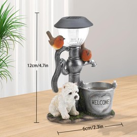 Solar Garden Resin Dog Statue Decoration,Garden Ornaments Outdoor Statue Garden Gifts,Animals Climbing Solar Waterproof Lights for Home Lawn Decoration Garden Animal Statue for Patio, Balcony, Lawn