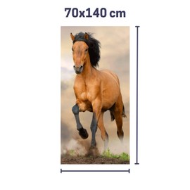 damaloo 2 x Horse Bath Towel 70 x 140 cm Cotton – Children's Towel Set with Horse Motif for Horse Fans – Horse Towel for Girls and Women – Bath Towel, Shower Towel, Beach Towel, Children's Towel