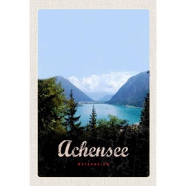 Ontrada Tin Sign 20 x 30 cm Curved Achensee Hiking Tour Mountains Lake Nature Decorative Gift Sign