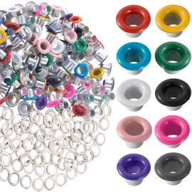 DC,CLISENCE 60 Sets 3mm Metal Eyelets Grommets Kit, 12 Colors Small Eyelets with Washers, Round DIY Eyelets for Paper Crafts, Sewing Eyelets Accessory for Leather Belts, Shoes, Clothes