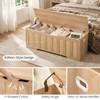 CHOEZON 47.2" Storage Bench, Rattan-Style Storage Chest, Storage Cabinet with