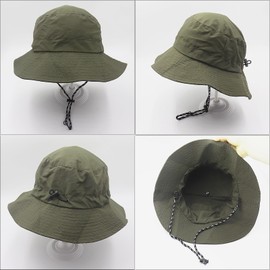 WANYI Bucket Hat for Men Women Foldable Sun Hats UV Protection Safari Boonie Hat Waterproof Breathable Summer Fishing Hat for Beach, Cycling, Hiking, Gardening 55-58CM (Military green)