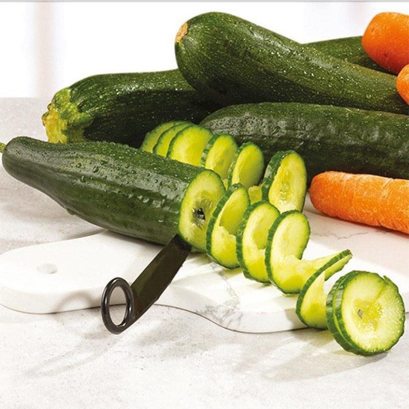 Kitchen Spiral and V-Shaped Tools Set,Potato Cucumber Vegetables Spiral Cutter,Rolling