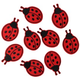 YYlingx 15Pcs Red Ladybug Shape Embroidered Patches, 7 Stars Ladybug Clothing Embroidered Patch,Mini Cute Red Ladybug Decorative Embroidered Patches for Jackets, Hats,Backpacks,Jeans,DIY Clothes