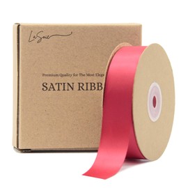 LASOIE Satin Ribbon for Flower Bouquet Gift Wrapping for Crafts Bows for Girls Hair Presents Bookmarks Birthday Party Decorations Wedding Invitations Decorative for Craft True Red 25mm 1 Inches