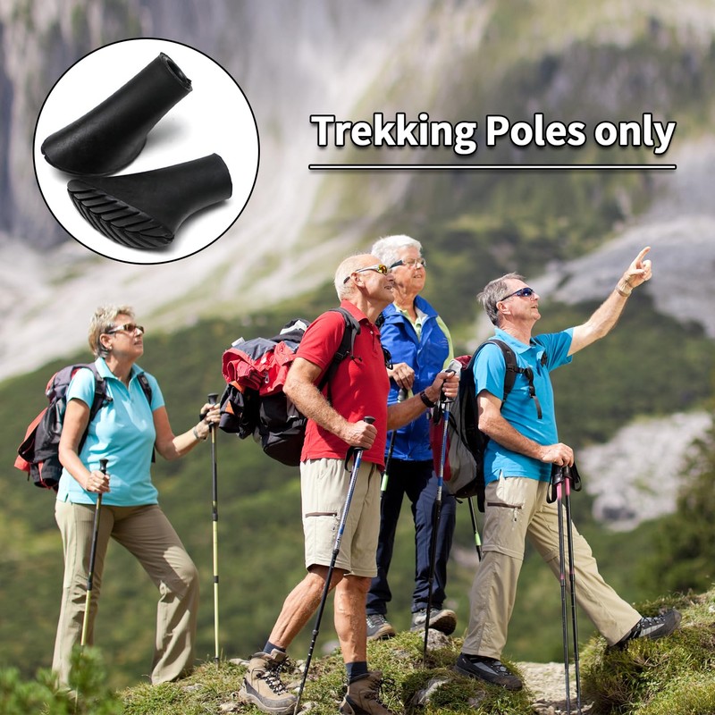 Pack of 4 Nordic Walking Poles, Rubber Buffers, Hiking Poles,