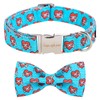 Unique style paws Dog Collar with Bow Tie Blue Heart