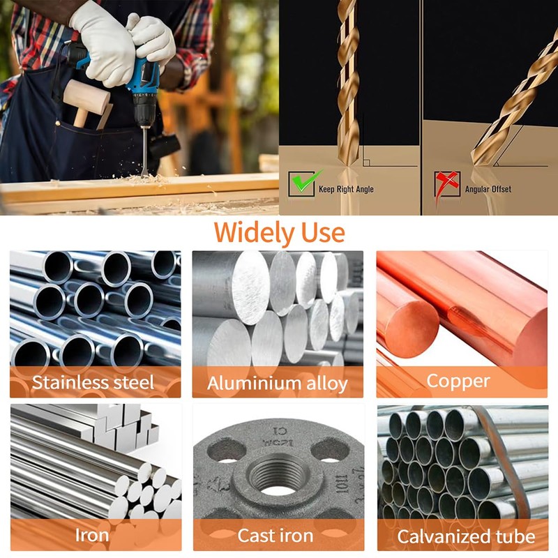 Meccion Metal Drill Bits 1/2 in. x 6 in. x