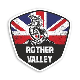 2 x 10cm Rother Valley Sheffield Vinyl Stickers - Forest MTB Mountain Biking Bike EMTB Sticker #70919