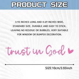 KUQUTIDY 2 PCS Trust in God Rearview Mirror Sticker, Vinyl Automotive Rear View Mirror Stickers and Decals for Vehicles, Christian Bible Verse Stickers, Cute Car Accessories for Women (Pink)