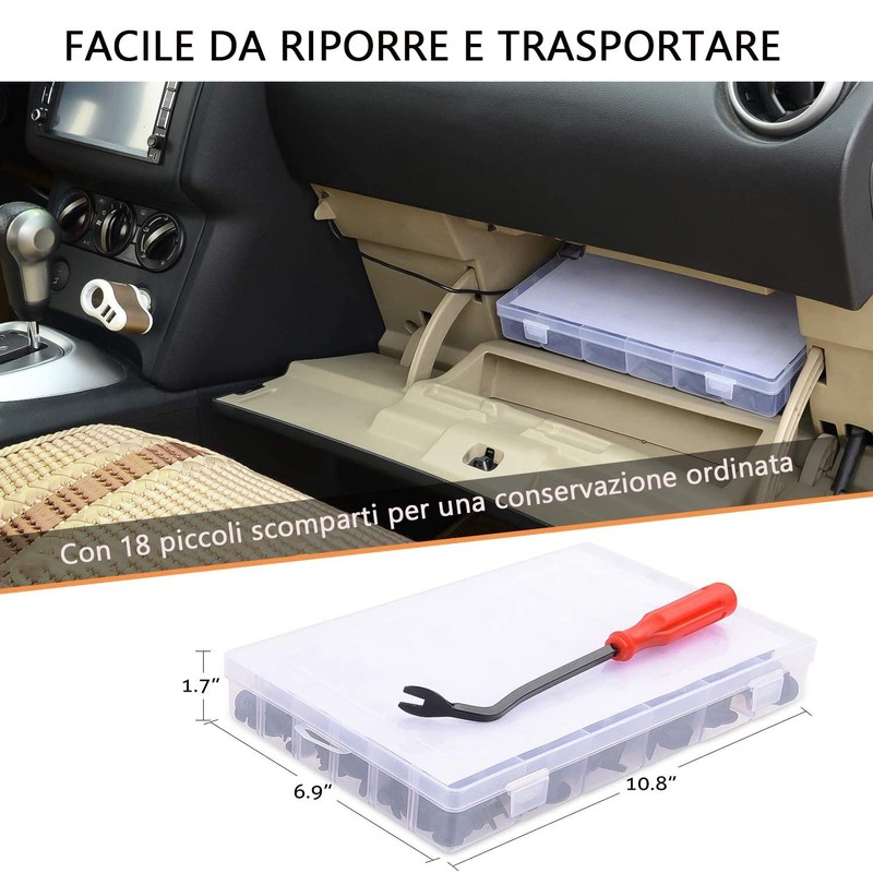 415 Piece Plastic Car Clips Set, 18 Sizes Car Screw