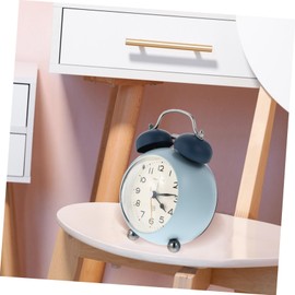 Zerodeko 1pc Chic Decorative Desk Clock Mute Alarm Clock for Home Decor Lovely Style Bedside Ornament Light Blue for Friends and Family