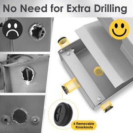 HUBRV Pre-Drilled Heavy Duty 30 Amp Generator Inlet Box 3R NEMA L14-30P Power Inlet Box for 4-Prong Generator Cord, 125/250V,3750/7500W 30Amp, ETL Listed, Waterproof for Outdoor