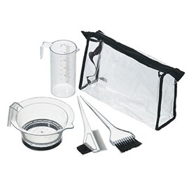 Comair 5-Piece Colouring Accessory Set, Transparent Bag, Measuring Cup, Dye Bowl and Dye Brush