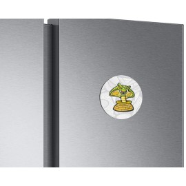 Unbranded Angry Snake Head Mascot Animal | 4'' X 4'' Round Decorative Magnet